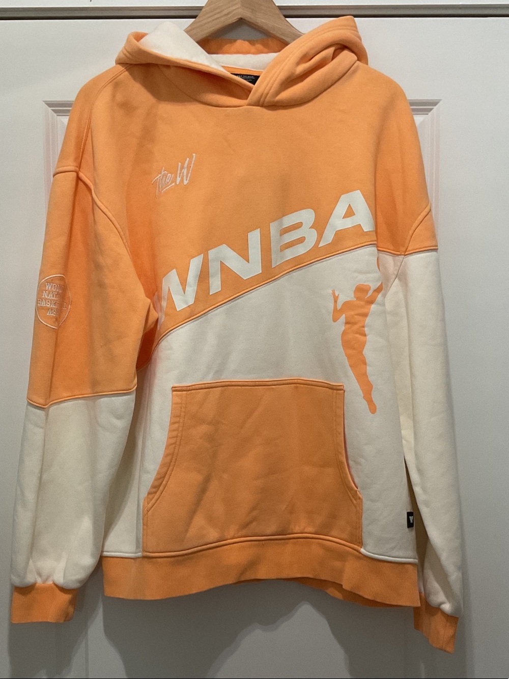 WNBA Colorblock Hoodie in Orange & Cream